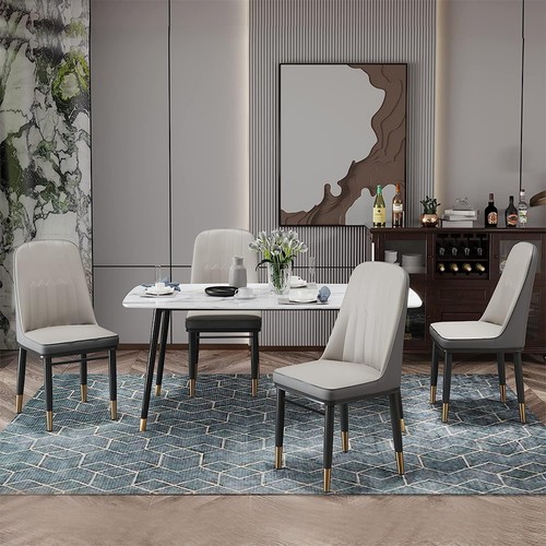4pcs faux leather dining - 2/4pcs,
