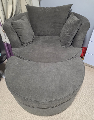 Grey upholstered swivel - upholstered,