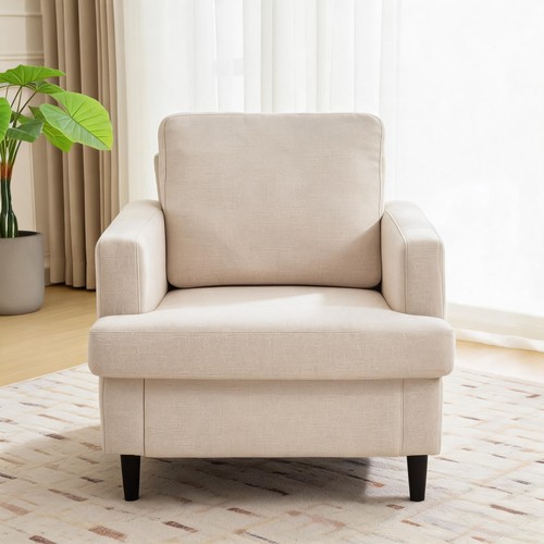 Beige retro accent chair - retro,