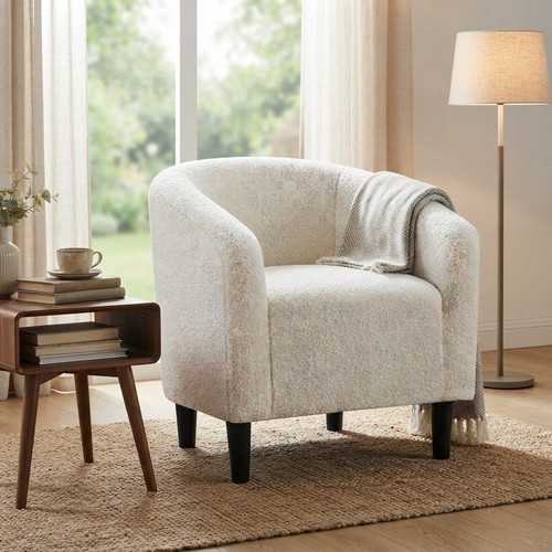 Elegant boucle accent chair - accent,