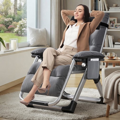 Luxury grey folding recliner - luxury,