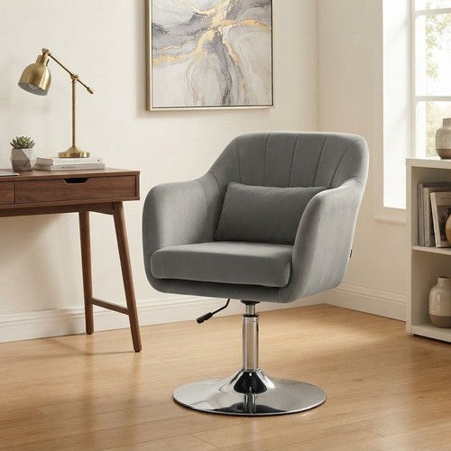 Comfortable grey velvet swivel - grey,