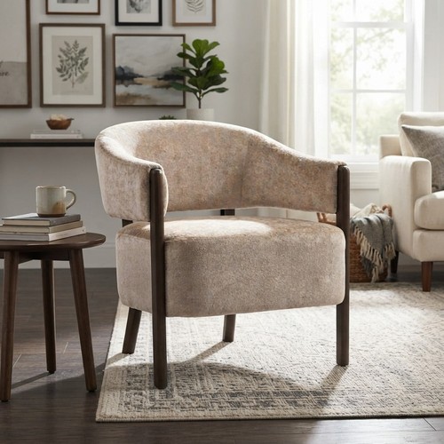 Upholstered accent chair with - upholstered,