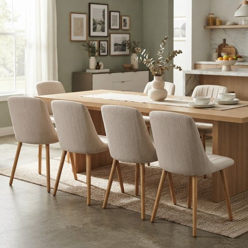 Modern beige dining chairs - dining,